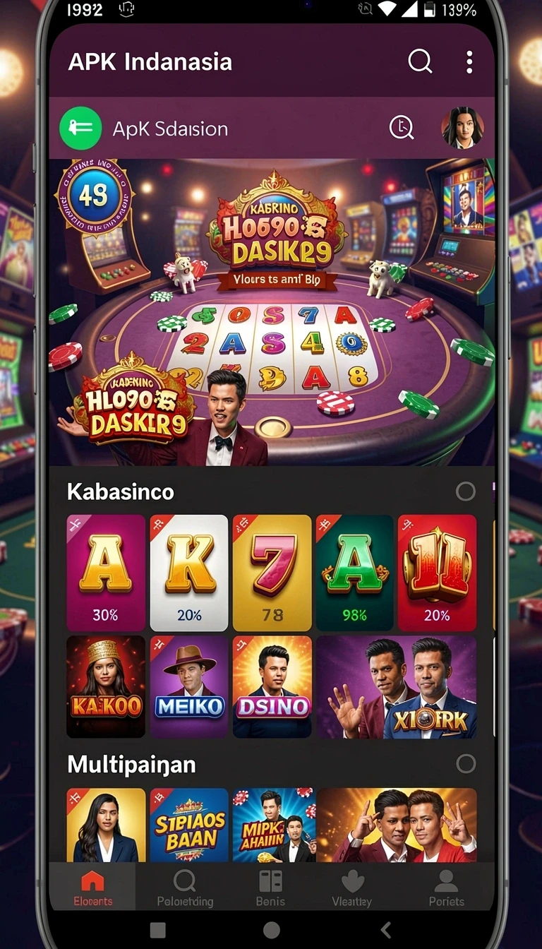 Beragam pilihan permainan menarik dalam aplikasi dewa1000 APK Full Version untuk Android.